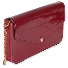 Louis Vuitton-Pochete Felicie em Vernis Monogram Magenta da Louis Vuitton-Rosa