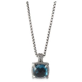 David Yurman Sterling Silber Topas und Diamant Chatelaine Pave Bezel Anhänger Andere