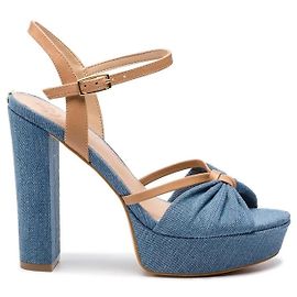 New blue denim and camel leather sandals GUESS size 38 Light blue