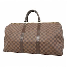 Louis Vuitton-Bolsa Boston Damier Keepall 50 Louis Vuitton-Damier ebene