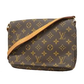 Louis Vuitton-Bolsa de Ombro Musette Tango Monograma Louis Vuitton-Marrom