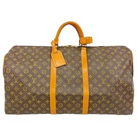 Louis Vuitton-Bolsa Boston Monogram Keepall 60 Louis Vuitton-Marrom
