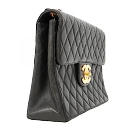 Chanel-Chanel Black Lambskin Shoulder Bag-Black