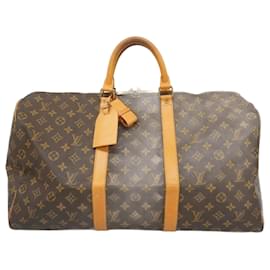 Louis Vuitton-Bolsa Boston Monogram Keepall 50 Louis Vuitton-Marrom