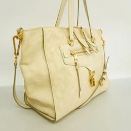 Louis Vuitton-Bolsa Tote PM Lumineuse em Monogram Empreinte Louis Vuitton-Branco