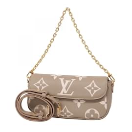 Louis Vuitton-Bolsa de Ombro Ivy Monogram Empreinte Louis Vuitton-Cinza,Cru