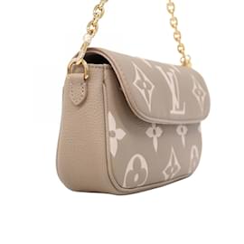 Louis Vuitton-Bolsa de Ombro Ivy Monogram Empreinte Louis Vuitton-Cinza,Cru