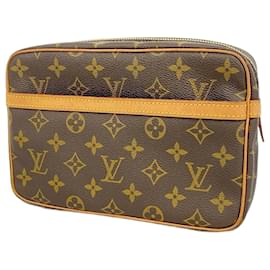 Louis Vuitton-Bolsa Clutch Louis Vuitton Compiegne 23 M51847-Marrom
