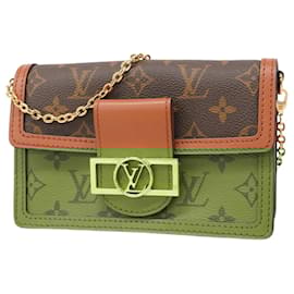 Louis Vuitton-Bolsa de Ombro Portefeuille Dauphine Monogram Reverse Louis Vuitton-Marrom