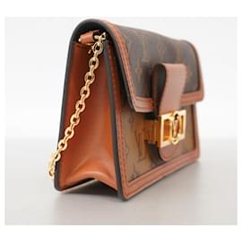 Louis Vuitton-Bolsa de Ombro Portefeuille Dauphine Monogram Reverse Louis Vuitton-Marrom