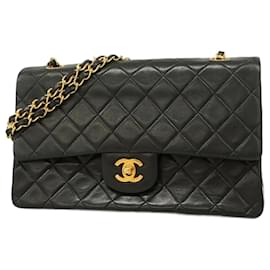 Chanel-Chanel Black Lambskin Shoulder Bag-Black