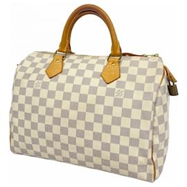 Louis Vuitton-Bolsa Louis Vuitton Damier Azur Speedy 30-Branco