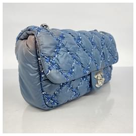 Chanel-Chanel Blue Nylon Shoulder Bag-Blue