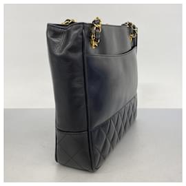 Chanel-Chanel Black Lambskin Tote Bag-Black