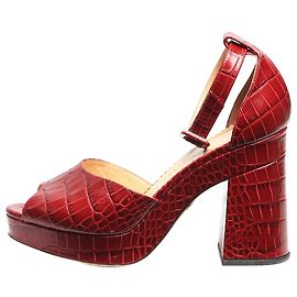 Charlotte Olympia Talons compensés en croûte rouge cerise - taille EU 38 Rouge