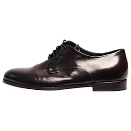 Autre Marque-Dark brown leather lace-up shoes - size EU 37.5-Brown