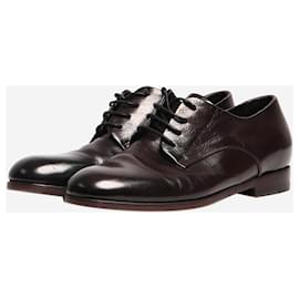 Autre Marque-Dark brown leather lace-up shoes - size EU 37.5-Brown