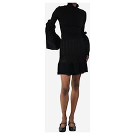 Alaïa-Black rib-knit mini skirt - size S-Black