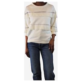 Chloé-Cream oversized ruffled sweatshirt - size XS-Cream
