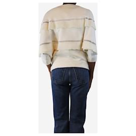 Chloé-Cream oversized ruffled sweatshirt - size XS-Cream