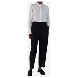 Theory-Navy straight-leg trousers - size UK 6-Blue