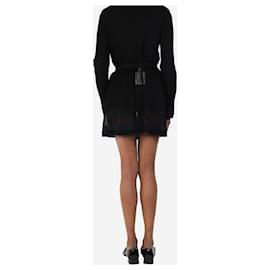 Alaïa-Black and navy sheer knit top and skirt set - size S-Black