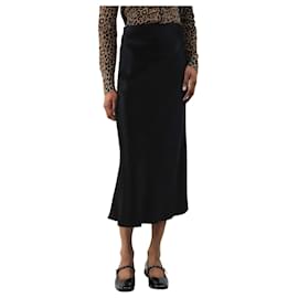 Autre Marque-Black satin skirt - size UK 6-Black