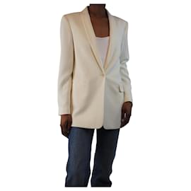 Theory-Cream single-breasted plisse blazer - size UK 6-Cream