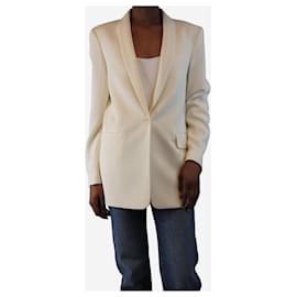 Theory-Cream single-breasted plisse blazer - size UK 6-Cream