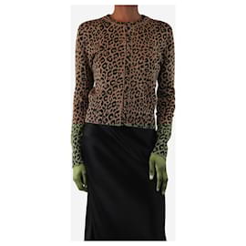 Balenciaga-Brown leopard print cardigan - size XS-Brown