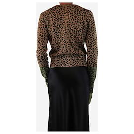 Balenciaga-Brown leopard print cardigan - size XS-Brown