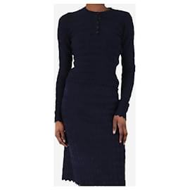 Alaïa-Navy blue heart jaquard top - size UK 8-Blue