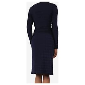Alaïa-Navy blue heart jaquard top - size UK 8-Blue