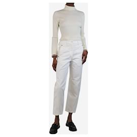 Lemaire-White barrel-leg jeans - size UK 8-White