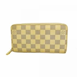 Louis Vuitton-Carteira longa Louis Vuitton Damier Azur Zippy-Branco