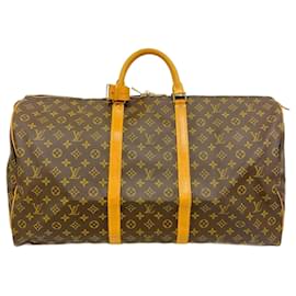 Louis Vuitton-Bolsa Boston Monogram Keepall 60 Louis Vuitton-Marrom