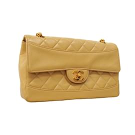 Chanel-Chanel Beige Lambskin Shoulder Bag-Beige