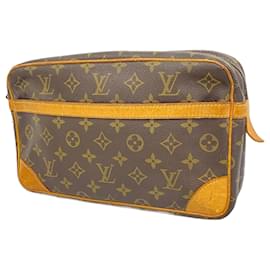 Louis Vuitton-Bolsa Clutch Compiegne 28 Monogram Louis Vuitton-Marrom