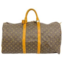 Louis Vuitton-Louis Vuitton Monogram Keepall Bandouliere 55-Marrom