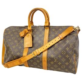 Louis Vuitton-Bolsa Boston Monogram Keepall Bandoulière 45 da Louis Vuitton-Marrom