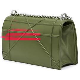 Dior-Dior Red Medium Lambskin Diorama Flap-Red