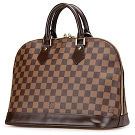 Louis Vuitton-Louis Vuitton Marrom Damier Ebene Alma PM-Marrom