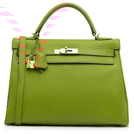 Hermès-Hermès Orange Togo Kelly II Retourne 32-Orange