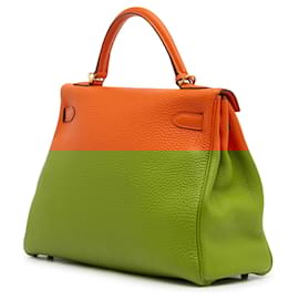 Hermès-Hermès Orange Togo Kelly II Retourne 32-Orange