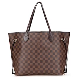 Louis Vuitton-Louis Vuitton Marrom Damier Ebene Neverfull MM-Marrom