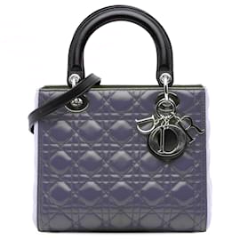 Dior-Dior Pink Medium Tricolor Lambskin Cannage Lady Dior-Black,Pink,Other