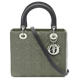 Dior-Dior Pink Medium Tricolor Lambskin Cannage Lady Dior-Pink,Other