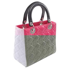 Dior-Dior Pink Medium Tricolor Lambskin Cannage Lady Dior-Pink,Other