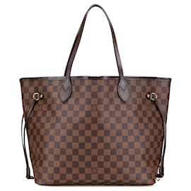 Louis Vuitton-Louis Vuitton Marrom Damier Ebene Neverfull MM-Marrom