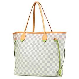 Louis Vuitton-Louis Vuitton Neverfull MM Damier Azur Branco-Branco